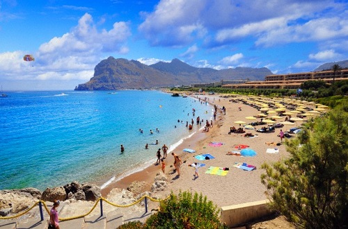 Rhodes, Greece --- Kolimbia beach, Rhodes, Rhodes island, Dodecanese, Aegean islands, Greece --- Image by © Luca Da Ros/SOPA RF/SOPA/Corbis